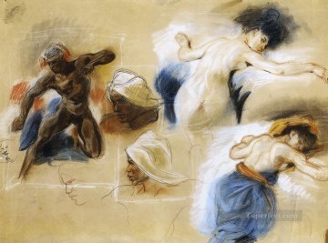  death Oil Painting - Sketch for The Death of Sardanapalus Romantic Eugene Delacroix